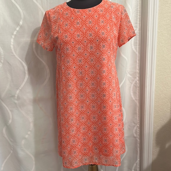 Speechless Dresses & Skirts - Speechless Brand, Orange Floral Print, Short Sleeve, Fully Lined Dress, Size L